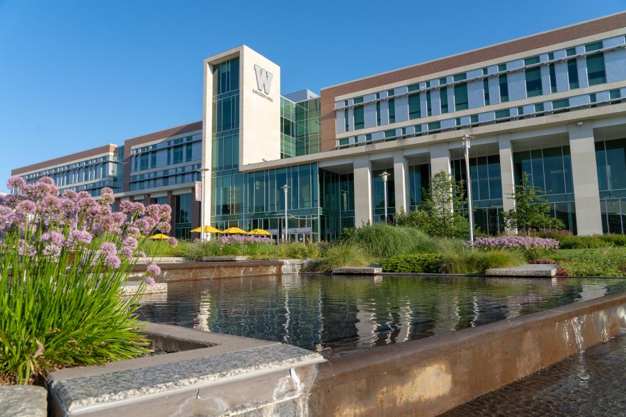 A beauty shot of Sangren Hall.