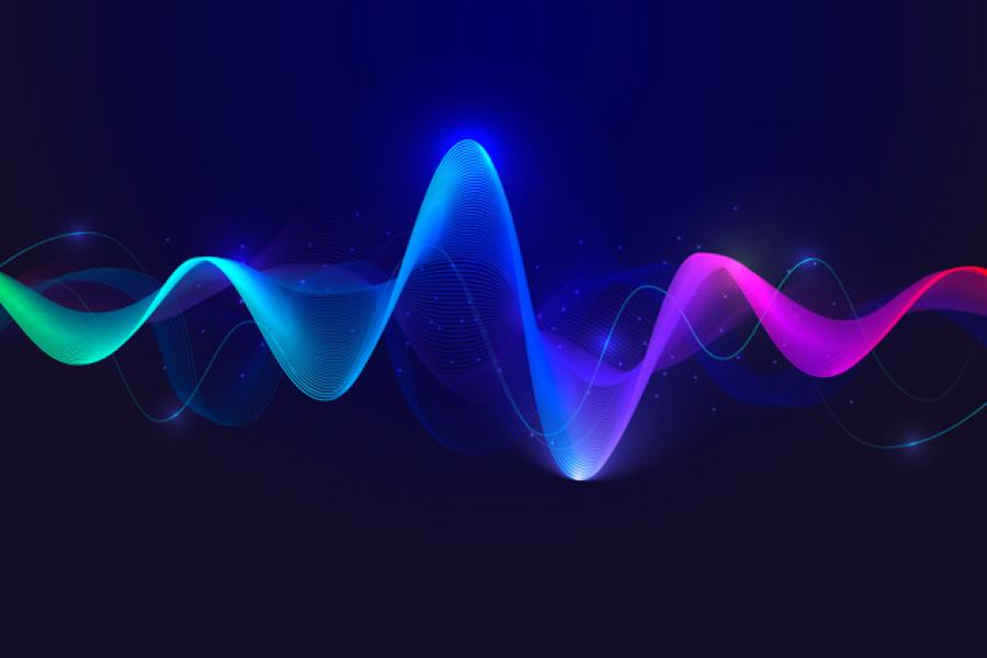 A colorful stylized image of a soundwave.