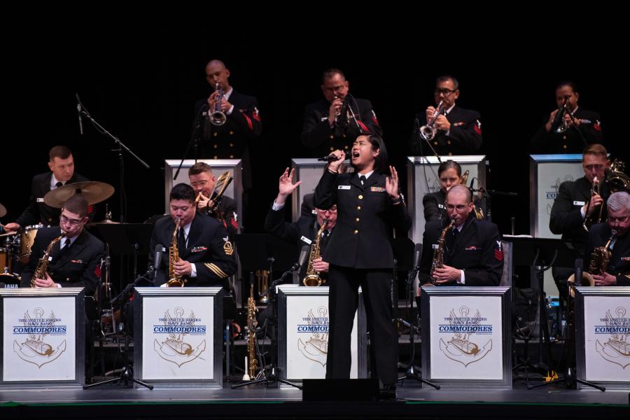 A performing big band comprised of uniformed members of the US Navy.