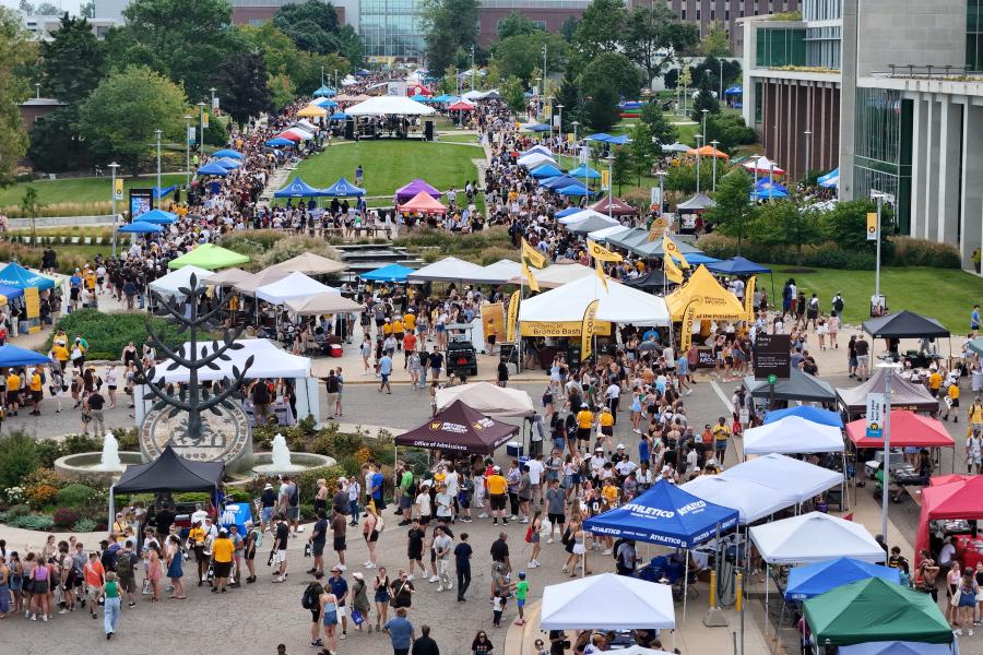 An aerial view of Bronco Bash.