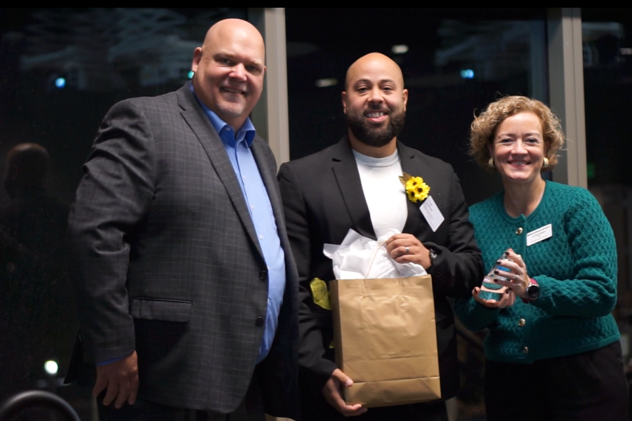 Award winner at ceremony