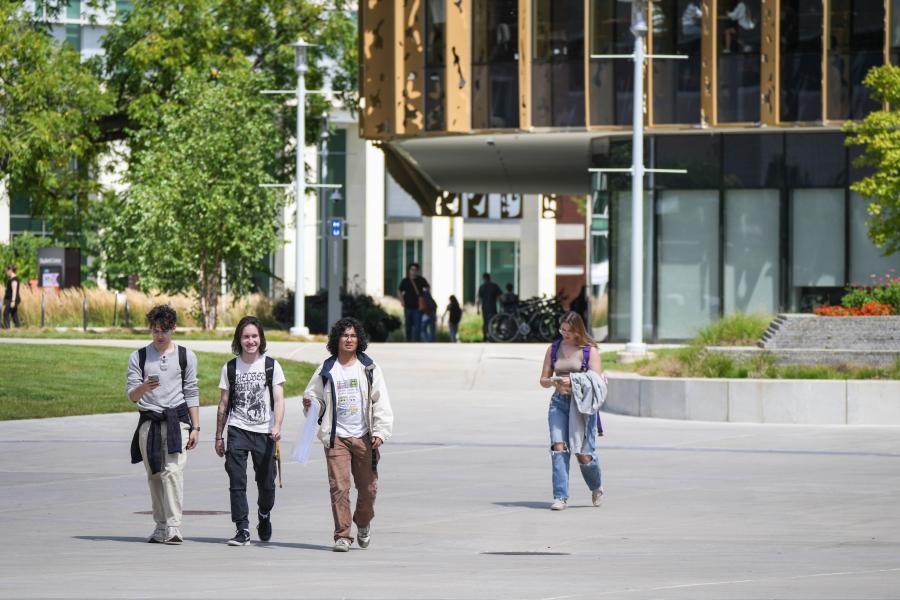 Students walking on campus