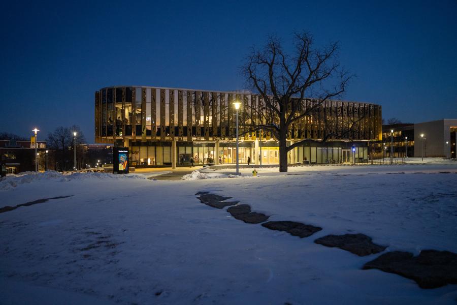 Student Center at night