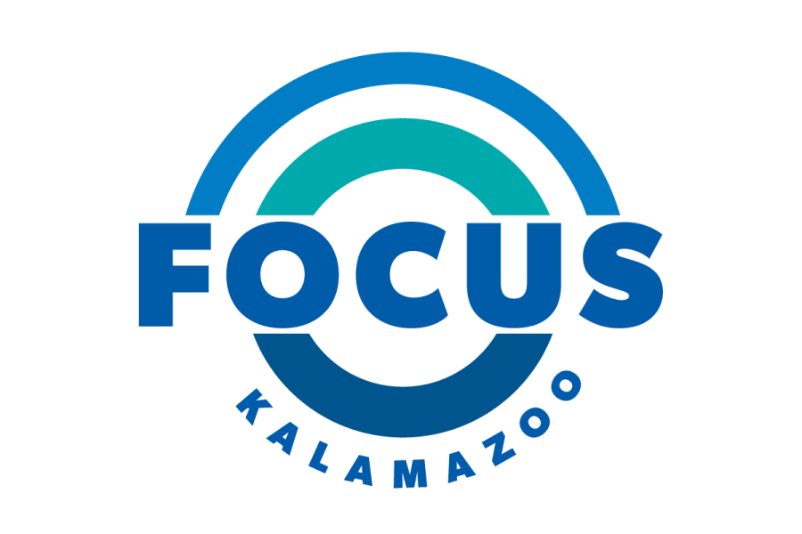 Blue circles with FOCUS Kalamazoo spelled out