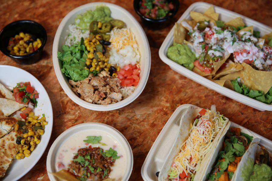 variety of Fuego Verde entrees 