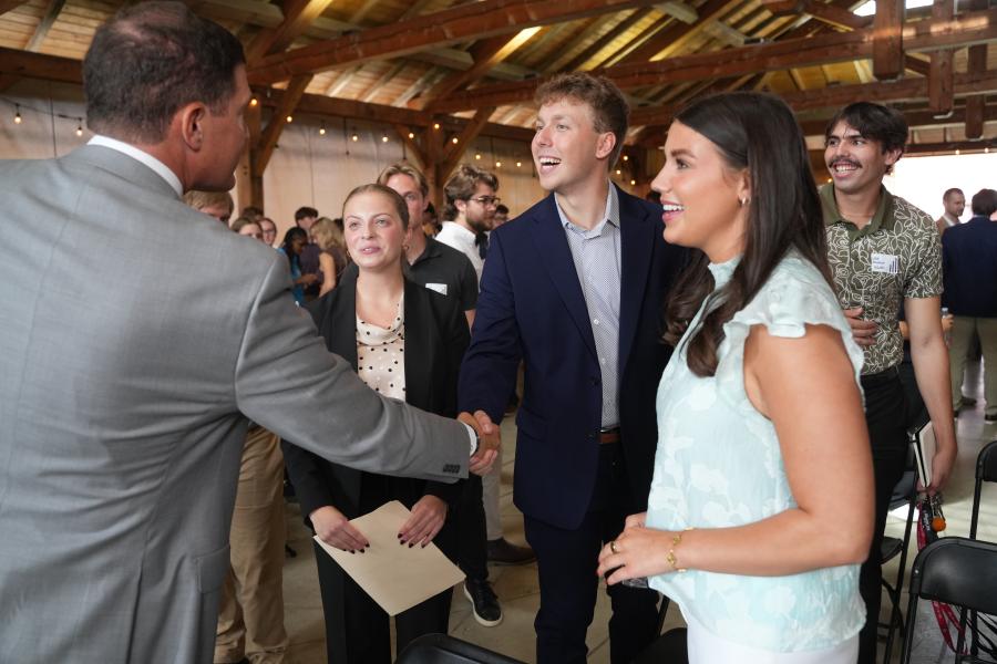 LBS students with WMU President Russ Kavalhuna