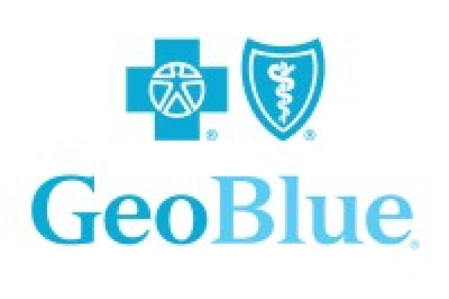 A GeoBlue logo for international student health insurance