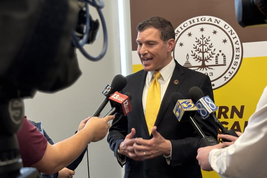 President Kavalhuna speaking to media.