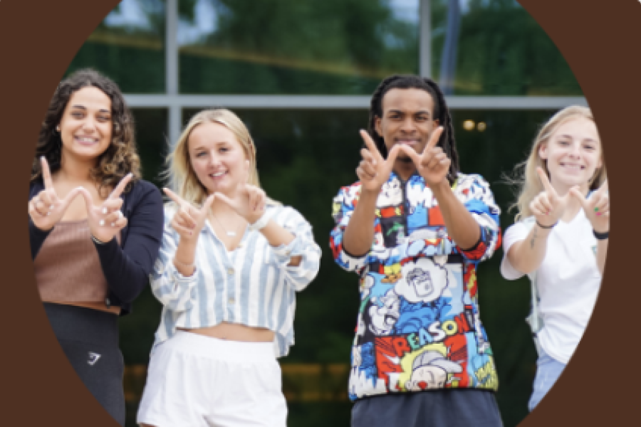 Students with W hands