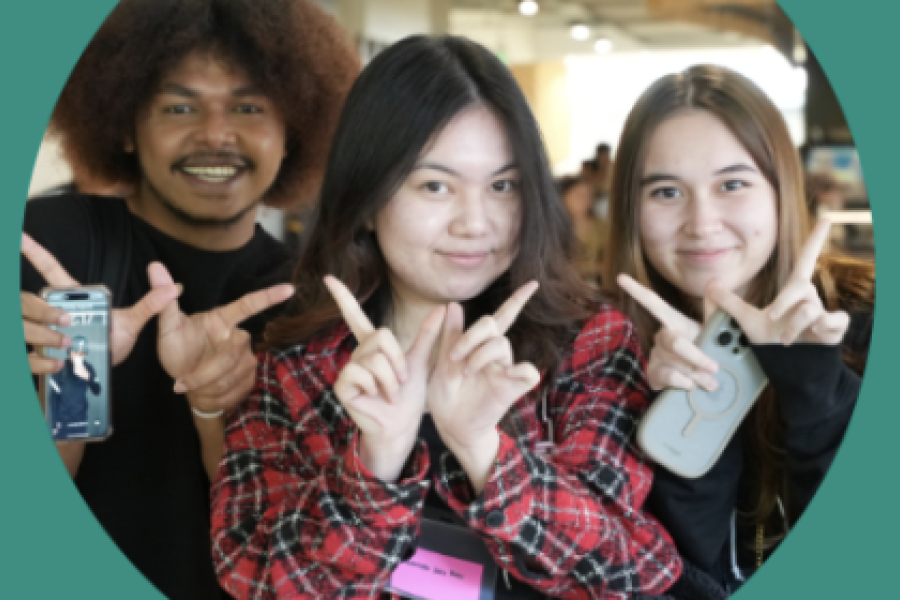 Students with W hands