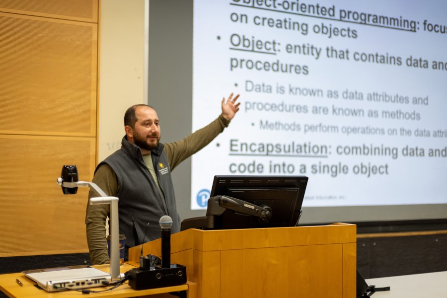Halil Dursunoglu, faculty specialist, in classroom