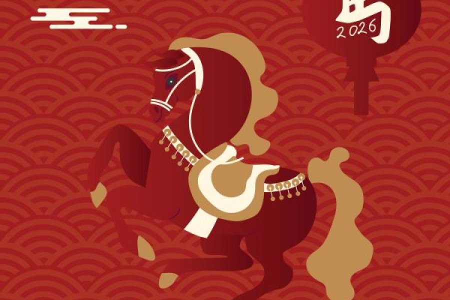 Lunar New Year Graphic, showing horse