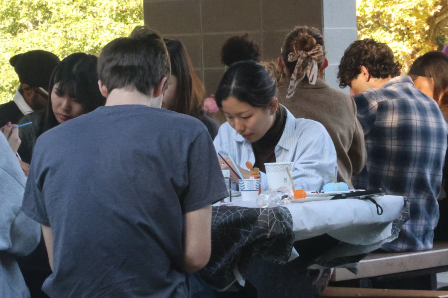 A photo of students engaging in an arts and crafts activity