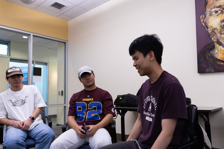 A picture of students chatting