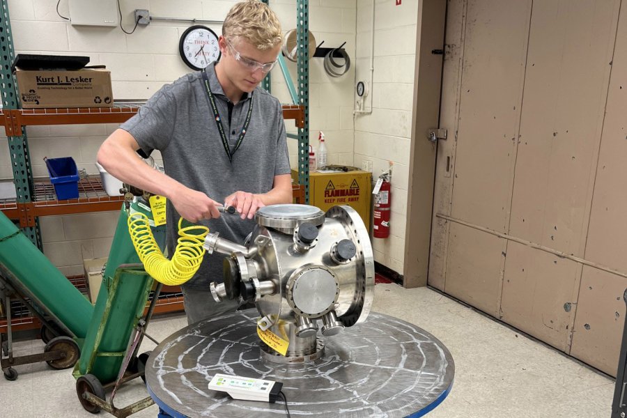 Joe Funk working in the Argonne National Labs