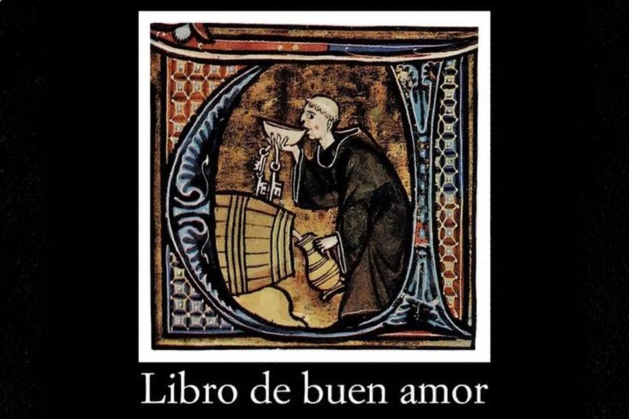 Cover of "Libro de buen amor," a 14th-century Spanish literary work by Juan Ruiz, the Archpriest of Hita