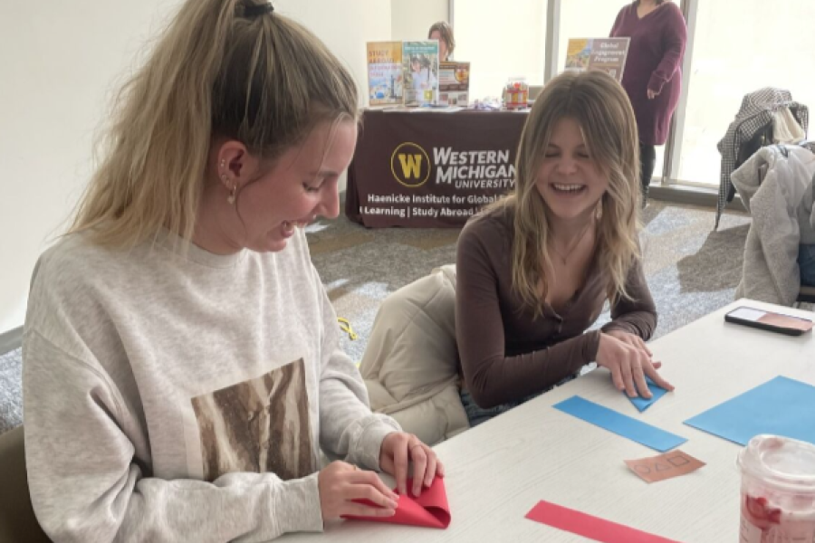 An image of students crafting