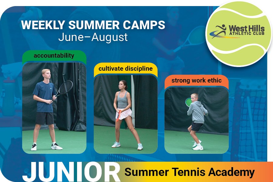 A girl and two boys on the tennis court waiting to hit the ball.