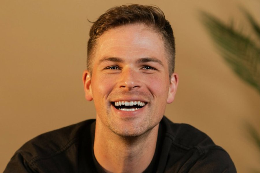 Mike Tiesenga wearing a black t-shirt