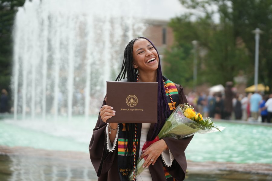 Summer graduate at commencement ceremony