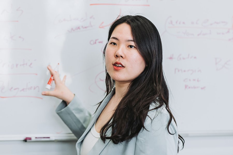 A student at Haworth College of Business