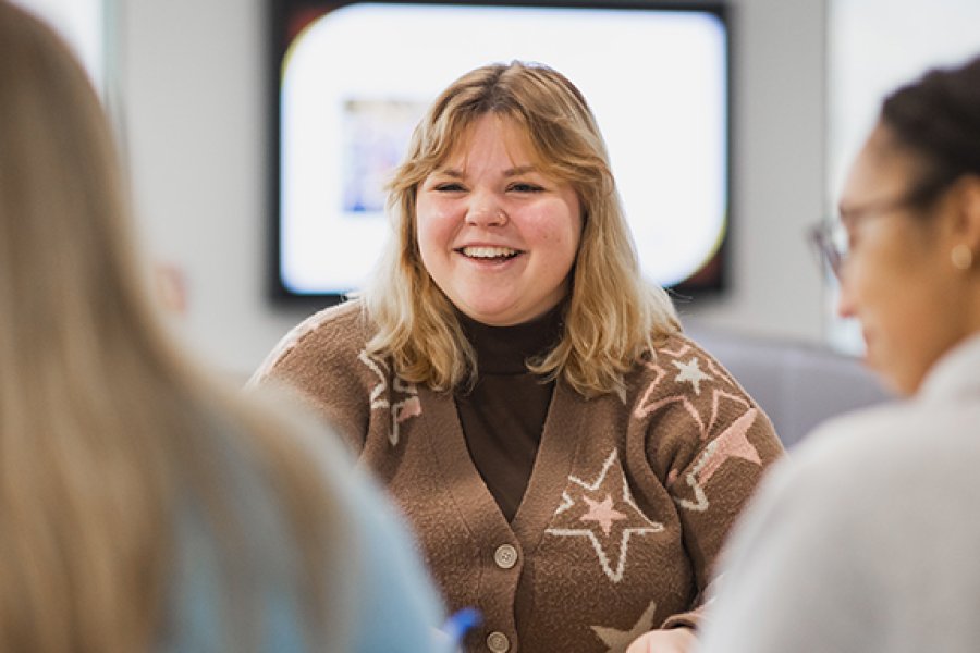 A student at Haworth College of Business