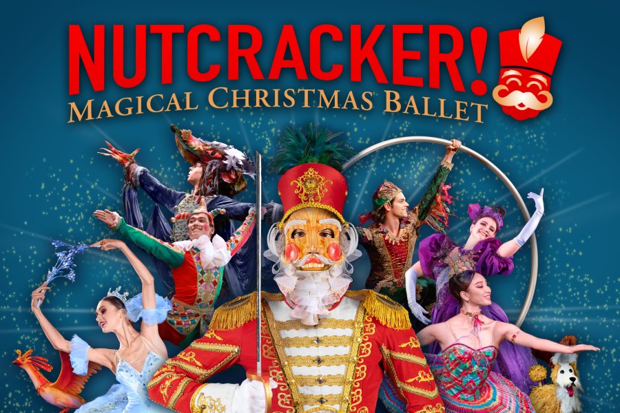 Nutcracker! Magical Christmas Ballet graphic banner showing characters from the play