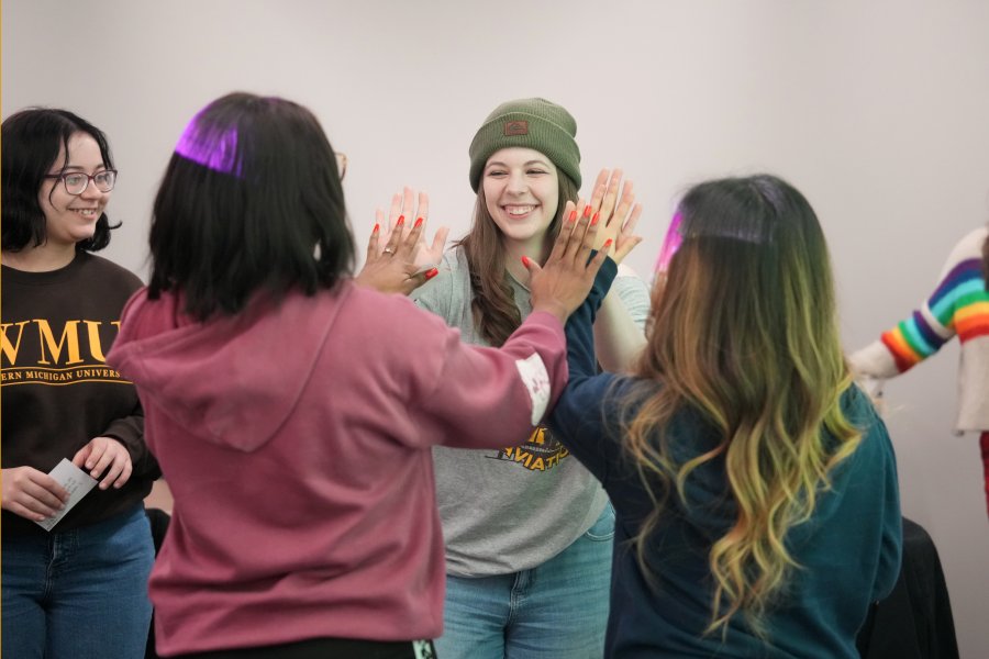 students participating in activity in Dunbar hall. 