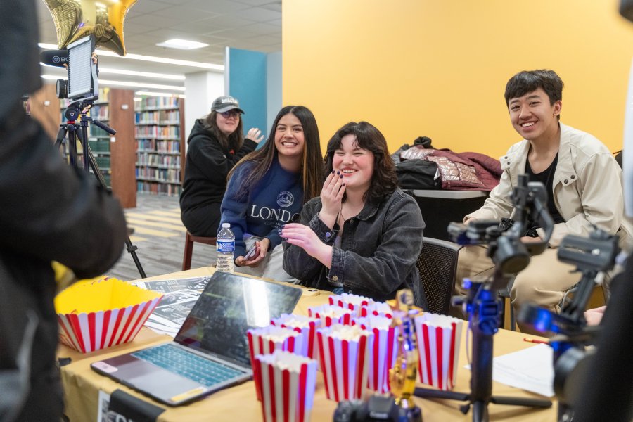 Students promote Film Club at Waldo Library