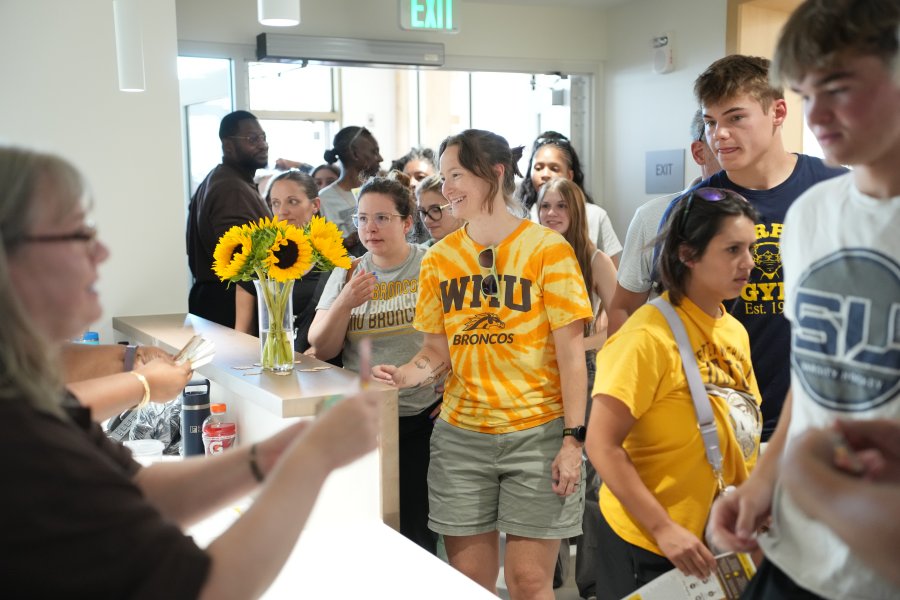 Visitors are welcomed into Valley Oaks residence Hall.