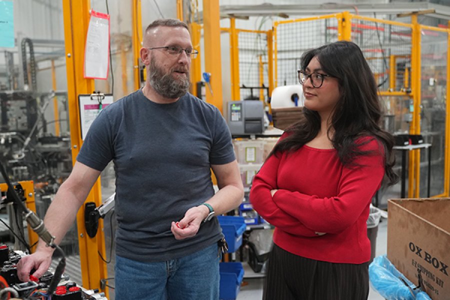 a student gaining experience in her externship