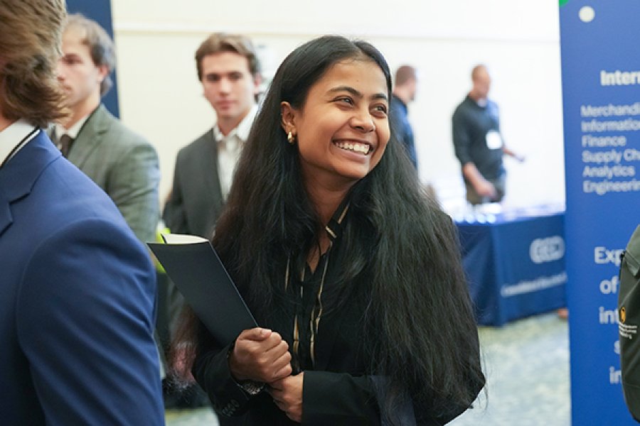 a student at a career fair