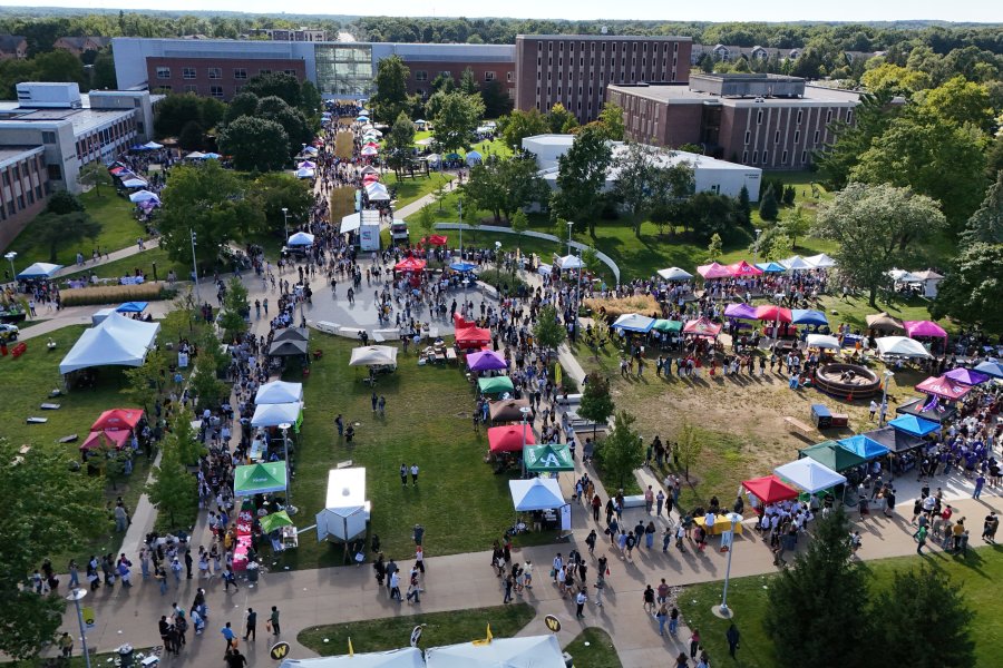 An aerial view of Bronco Bash.
