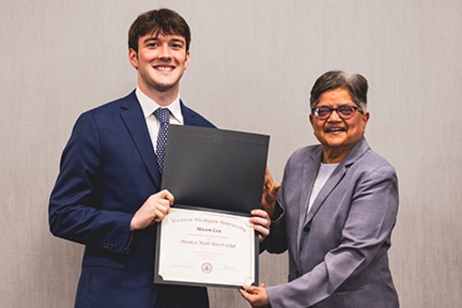 A student getting a scholarship