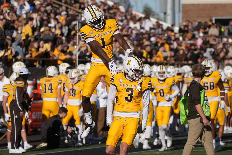 WMU Football in their gold uniforms vs. Kent State