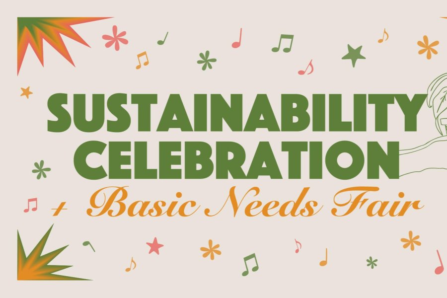 Text says, "Sustainability Celebration and Basic Needs Fair" 
