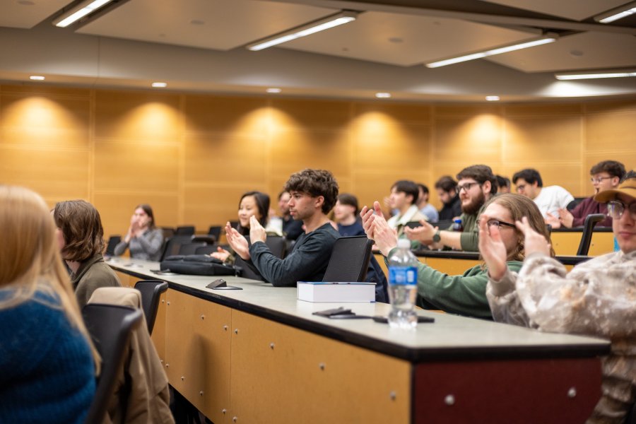 Students attending a Custer Speaker Series event. 