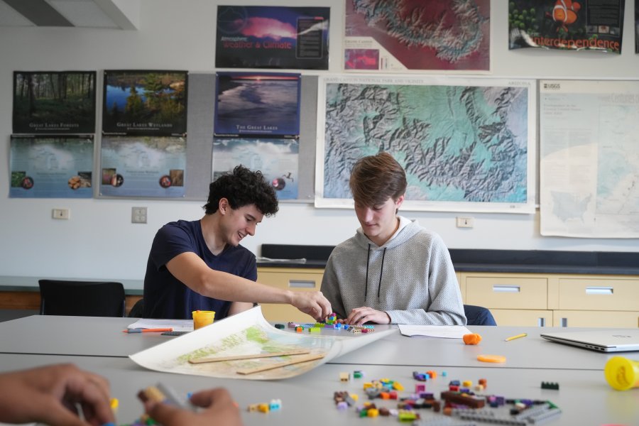 Geography students in class