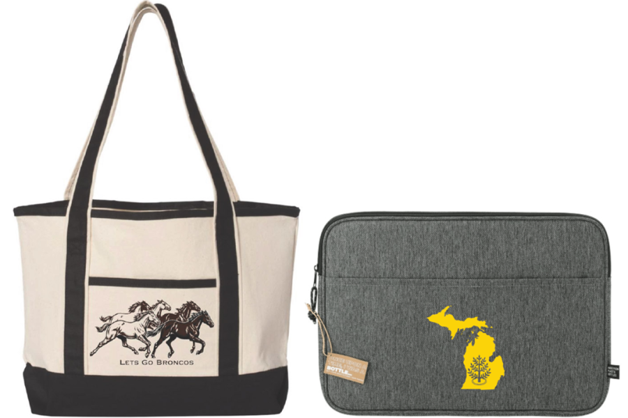 Canvas tote bag and laptop sleeve