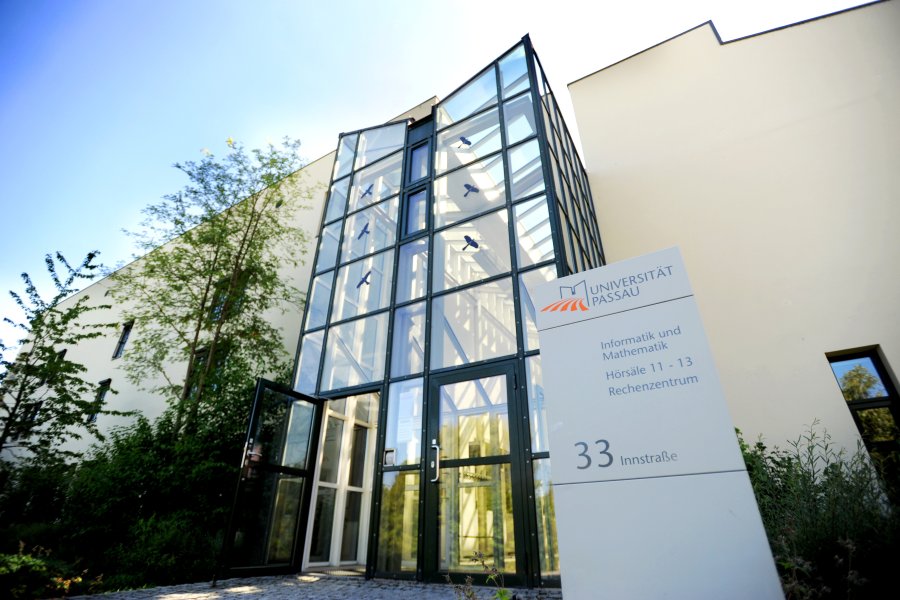 Photo of University of Passau Computer Science and Mathematics Building.