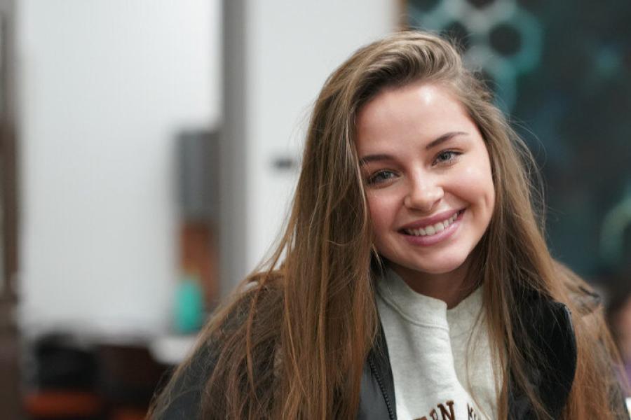 Female student smiling