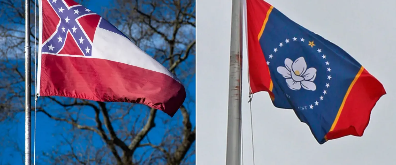 Mississippi flag old and new