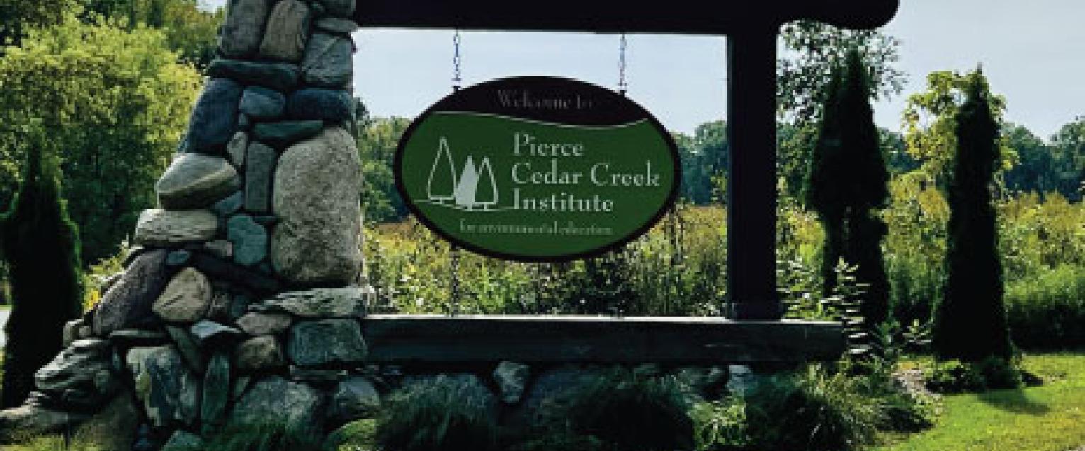pierce cedar creek institute sign