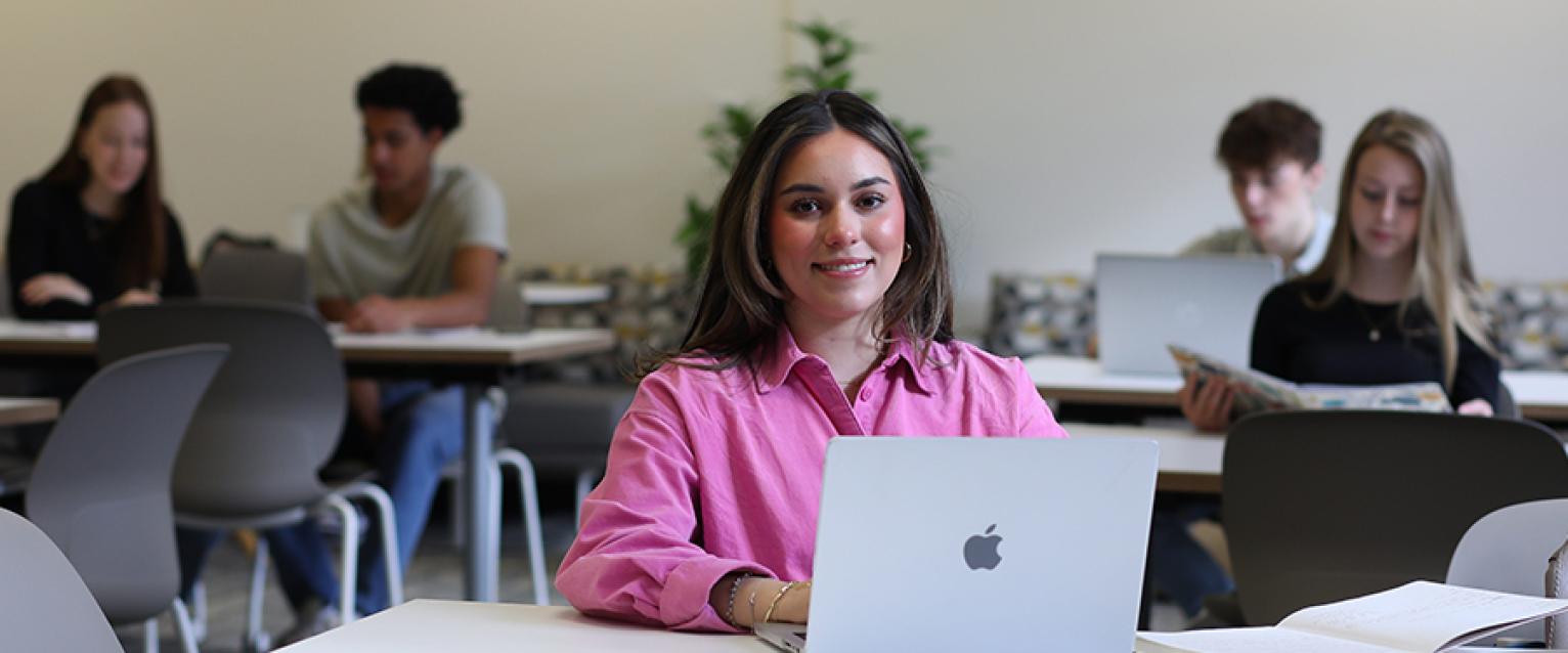 Students in study lounge