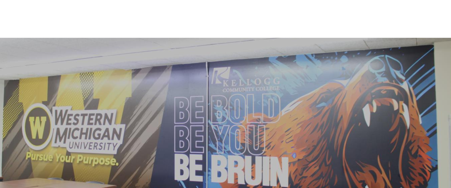 Picture of Western Michigan University x Kellogg Community College banner.