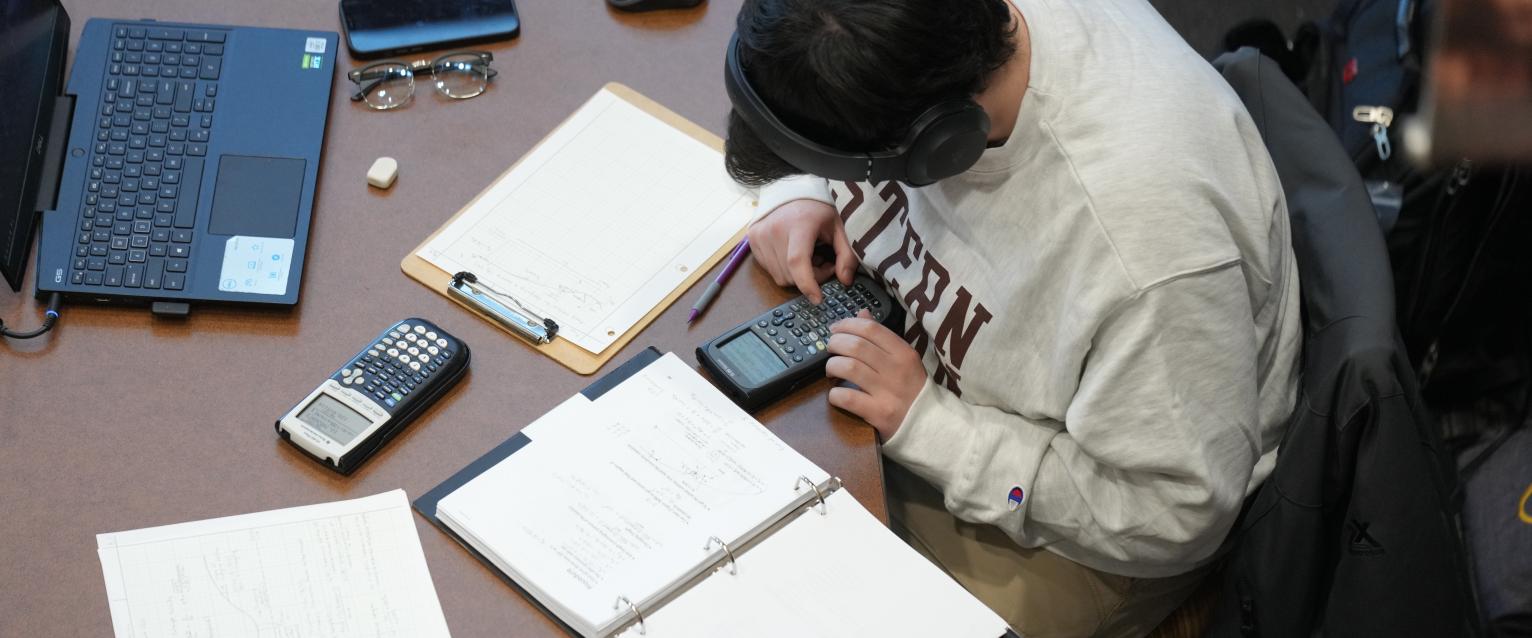 Student studying