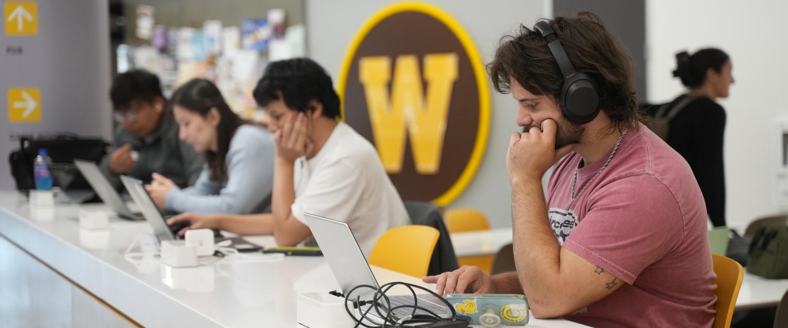 Students study in the Student Center