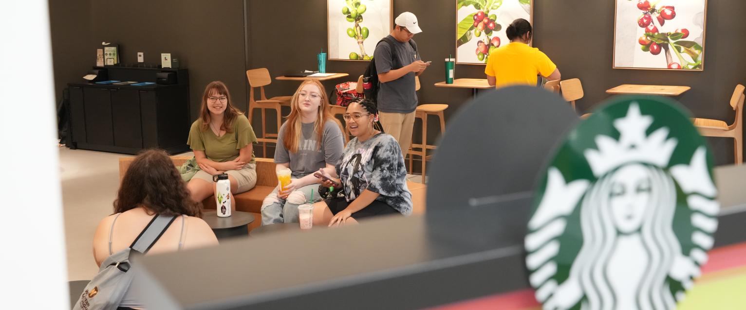 Students at Starbucks
