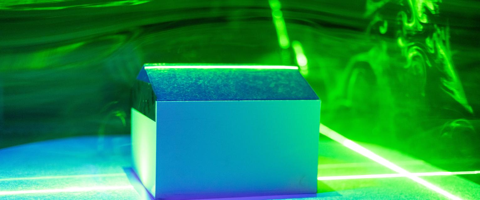 A wind tunnel with fog 