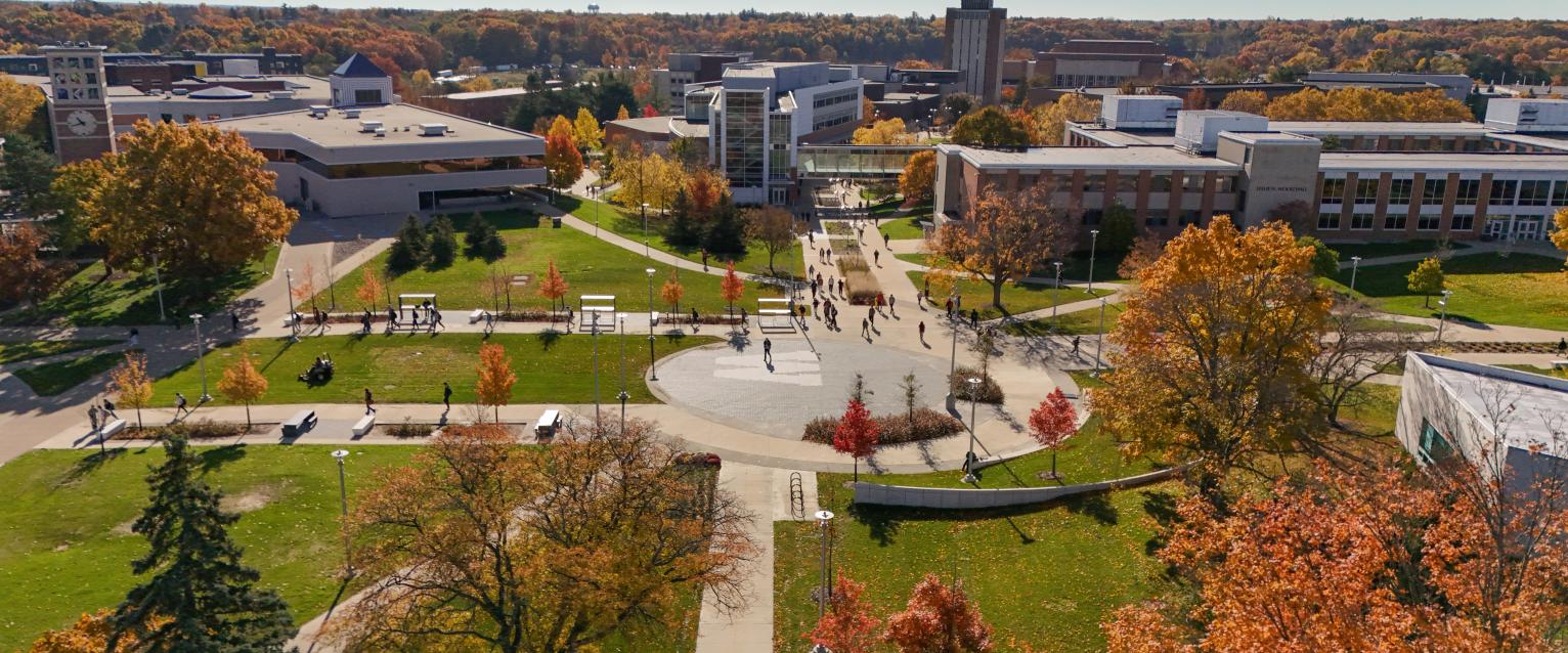 A drone shot of WMU's campus